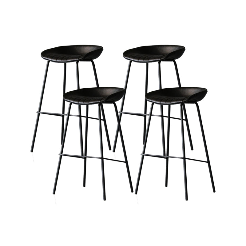 Modern Style Bar-stool PU Leather Counter Bar Stool with Metal Legs for Kitchen