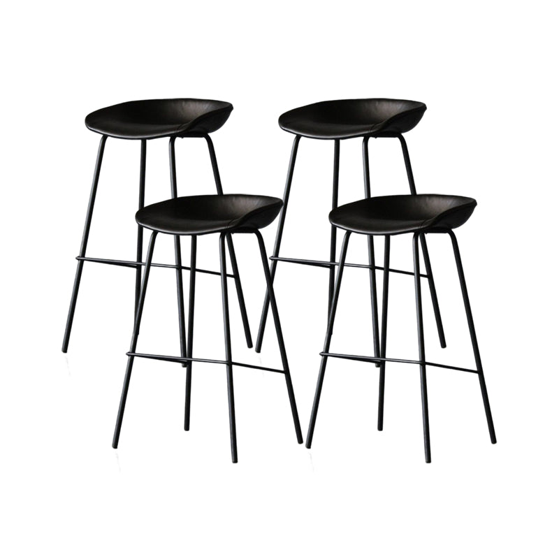 Modern Style Bar-stool PU Leather Counter Bar Stool with Metal Legs for Kitchen