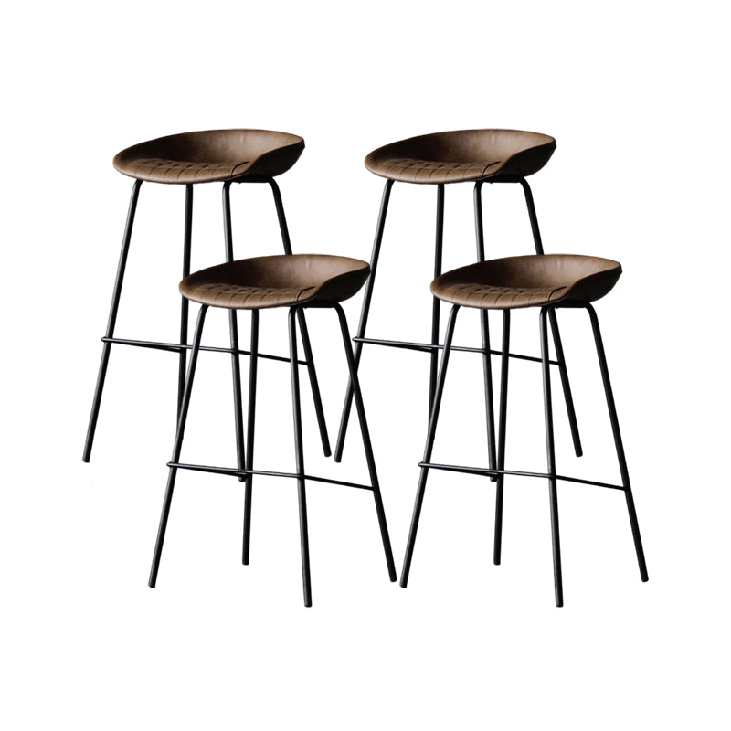 Modern Style Bar-stool PU Leather Counter Bar Stool with Metal Legs for Kitchen
