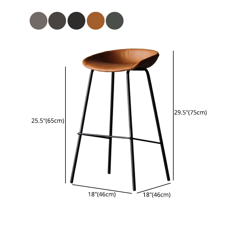 Modern Style Bar-stool PU Leather Counter Bar Stool with Metal Legs for Kitchen