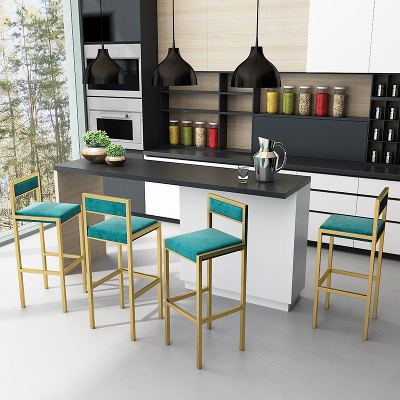 Scandinavian Upholstered Bar Stools for Kitchen Armless Square Stools