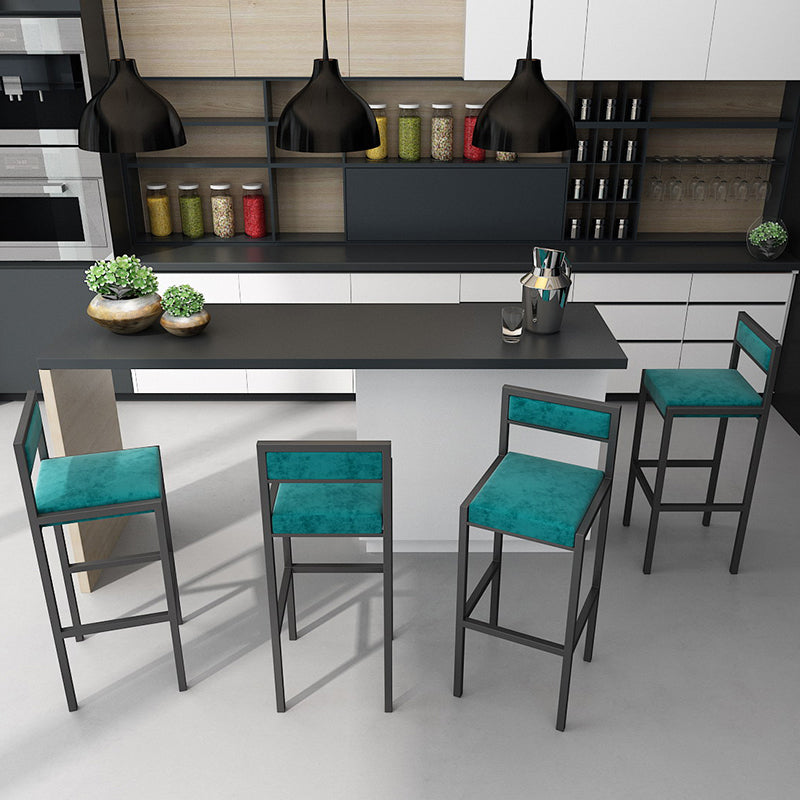 Scandinavian Upholstered Bar Stools for Kitchen Armless Square Stools
