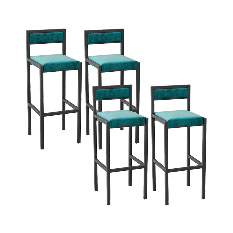 Scandinavian Upholstered Bar Stools for Kitchen Armless Square Stools