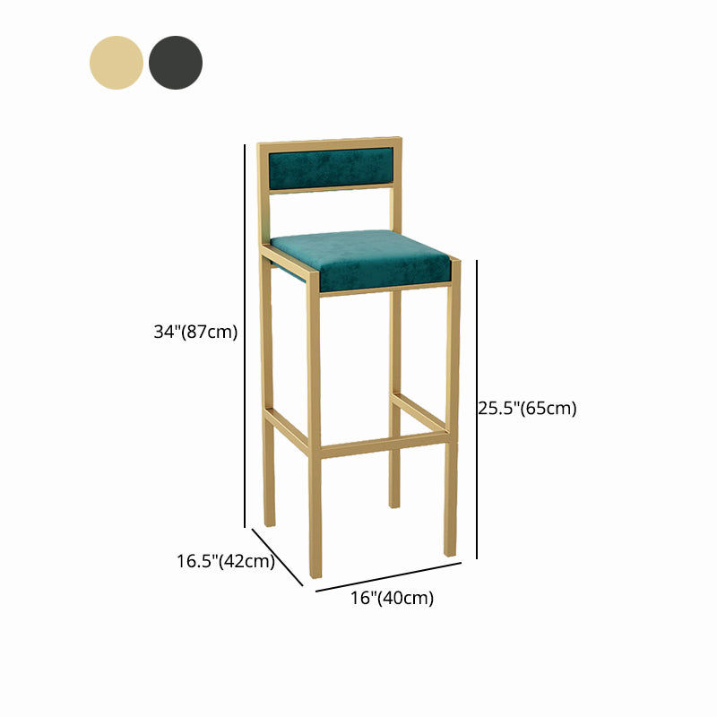 Scandinavian Upholstered Bar Stools for Kitchen Armless Square Stools