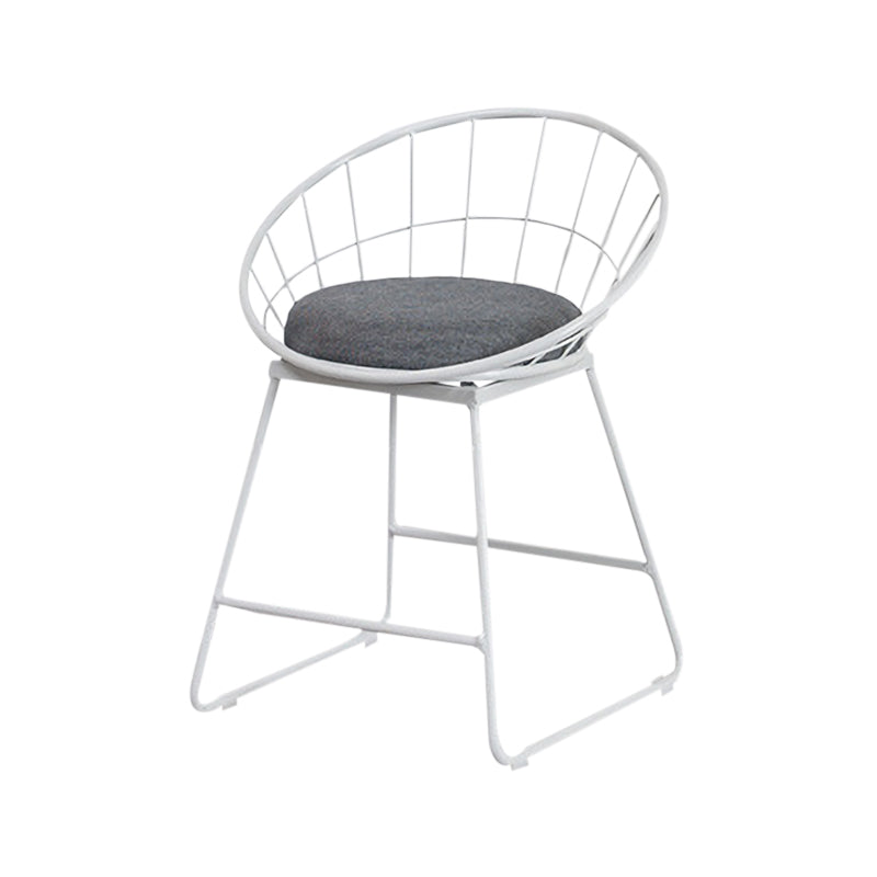 Scandinavian Upholstered Counter Chairs Bucket Barstools with Metal Legs for Home