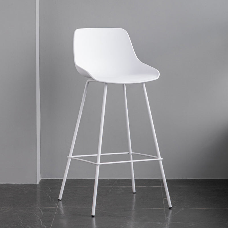 Contemporary Style Bar-stool Plastic Counter Bar Stool for Kitchen Bar with Metal Legs