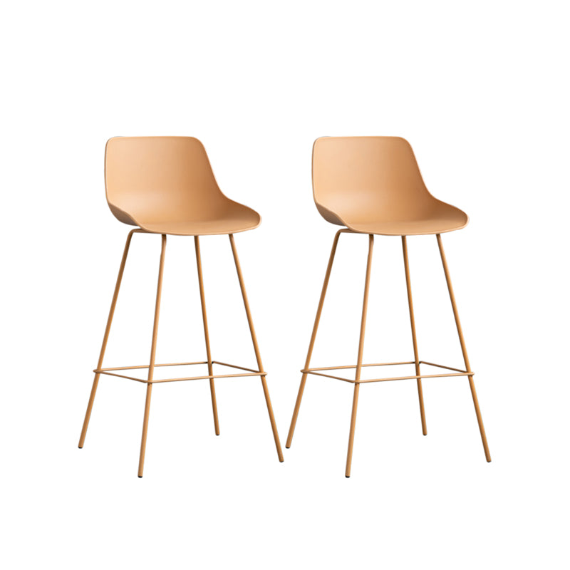 Contemporary Style Bar-stool Plastic Counter Bar Stool for Kitchen Bar with Metal Legs