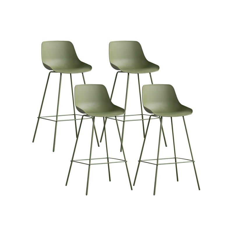 Contemporary Style Bar-stool Plastic Counter Bar Stool for Kitchen Bar with Metal Legs