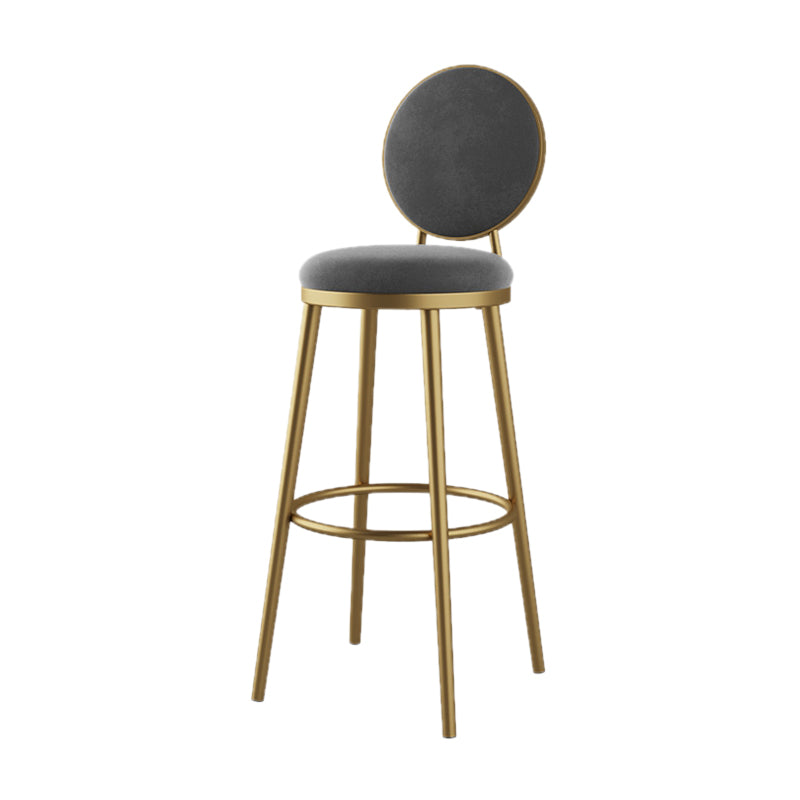 Nordic Design Upholstered Bar Stools for Home Luxury Low Back Round Stools