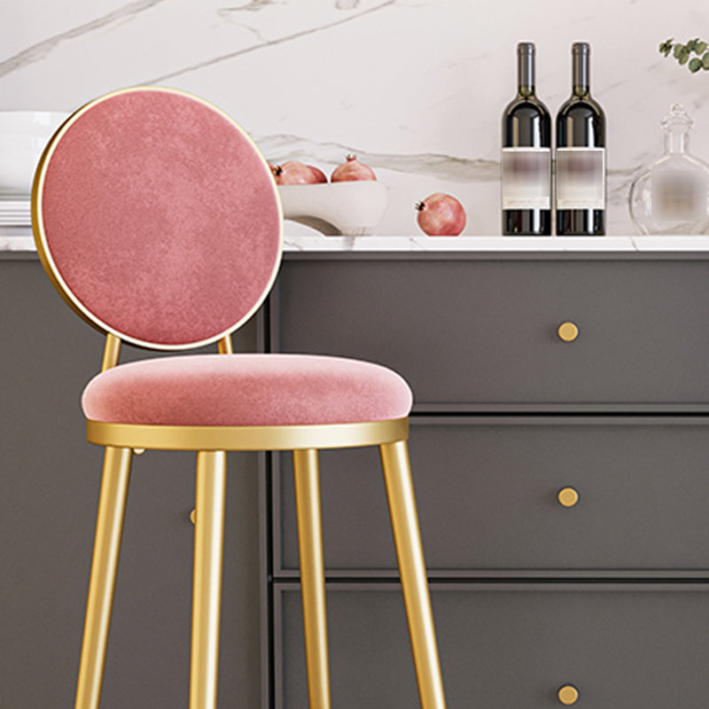 Nordic Design Upholstered Bar Stools for Home Luxury Low Back Round Stools