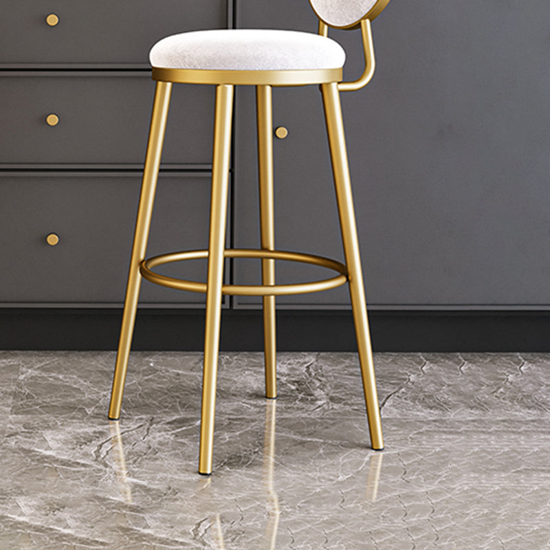 Nordic Design Upholstered Bar Stools for Home Luxury Low Back Round Stools