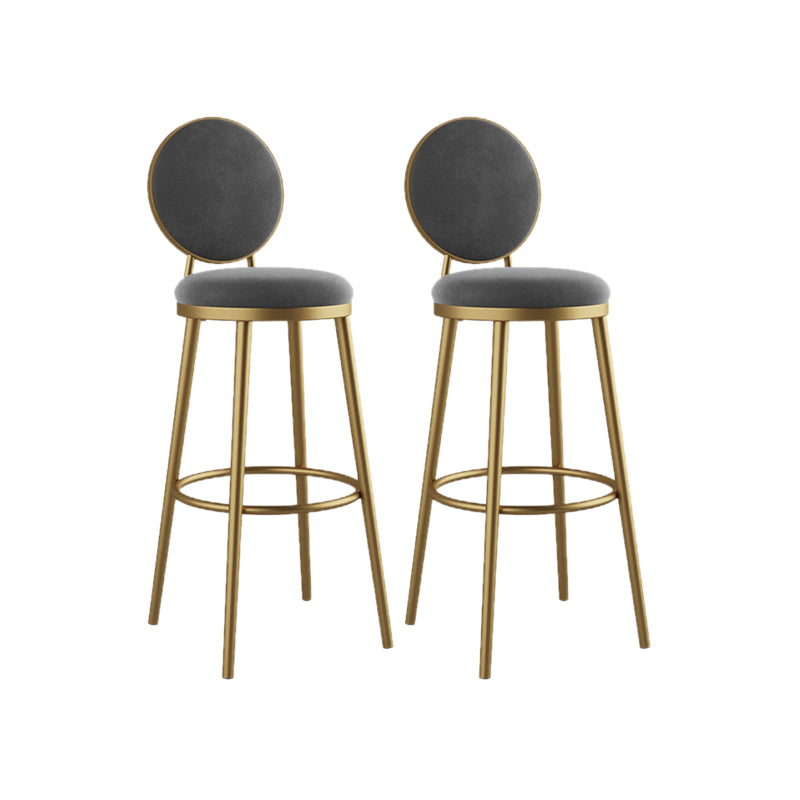 Nordic Design Upholstered Bar Stools for Home Luxury Low Back Round Stools