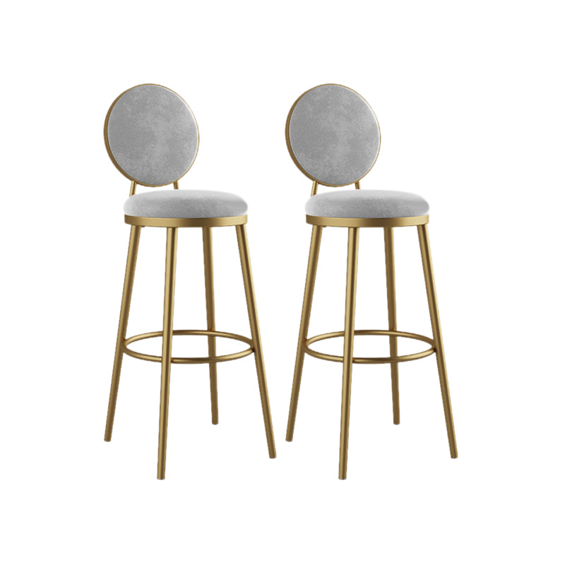 Nordic Design Upholstered Bar Stools for Home Luxury Low Back Round Stools