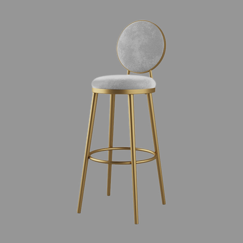 Nordic Design Upholstered Bar Stools for Home Luxury Low Back Round Stools