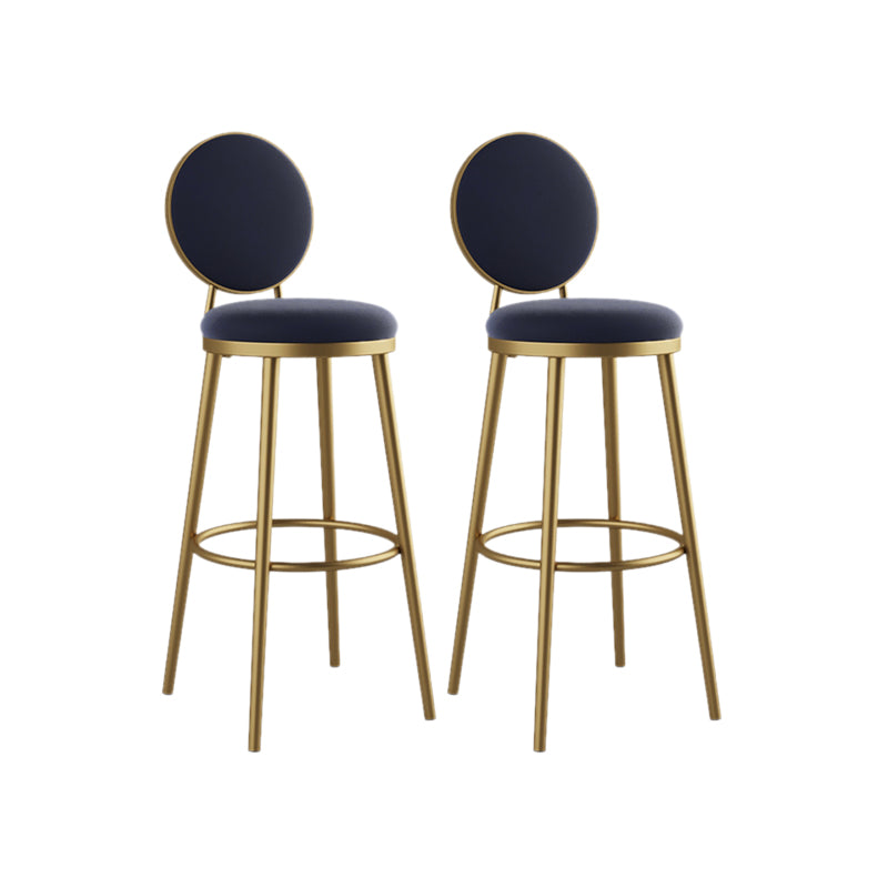 Nordic Design Upholstered Bar Stools for Home Luxury Low Back Round Stools