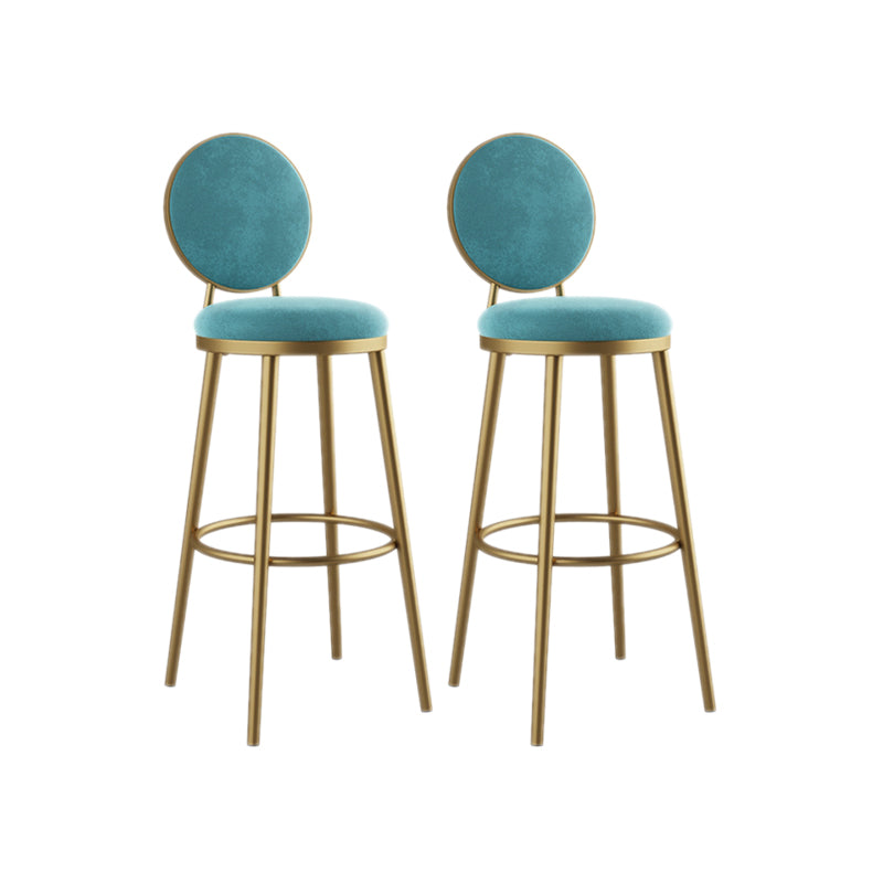 Nordic Design Upholstered Bar Stools for Home Luxury Low Back Round Stools