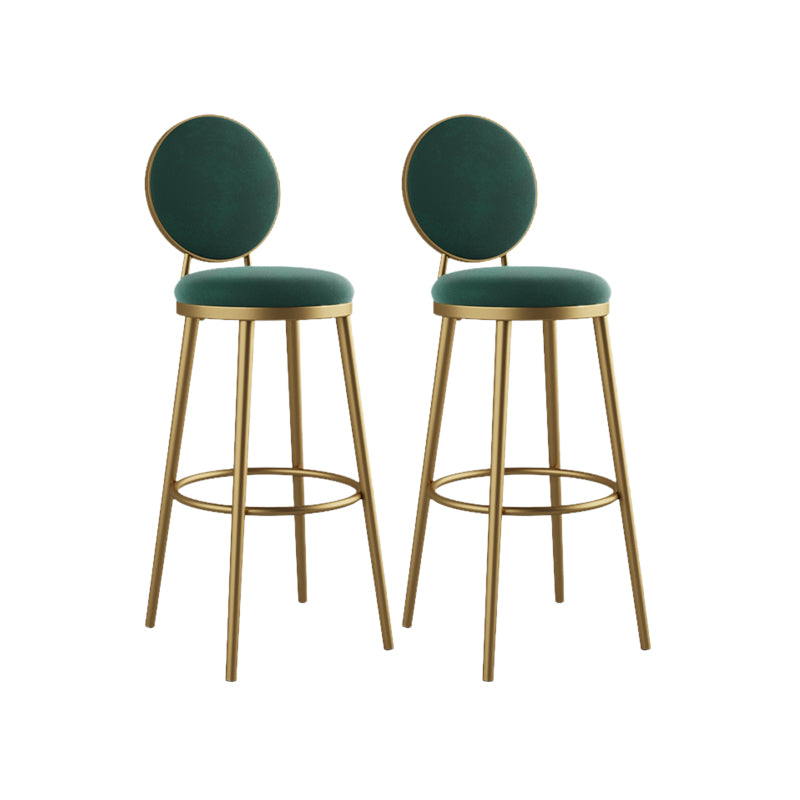 Nordic Design Upholstered Bar Stools for Home Luxury Low Back Round Stools