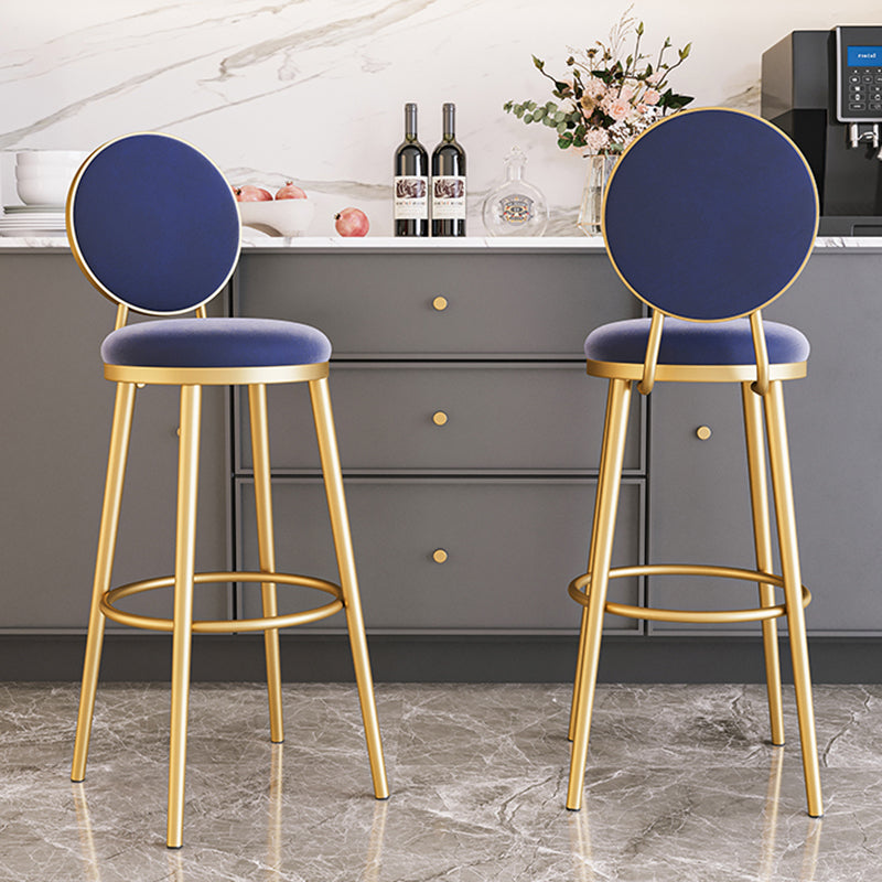 Nordic Design Upholstered Bar Stools for Home Luxury Low Back Round Stools