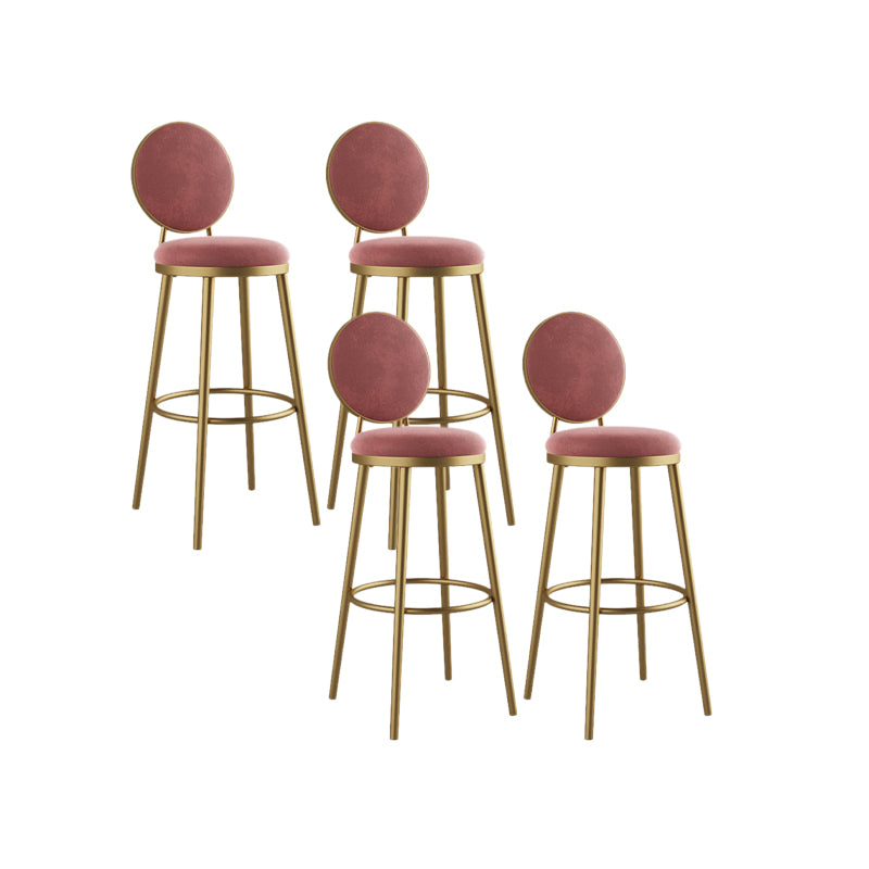 Nordic Design Upholstered Bar Stools for Home Luxury Low Back Round Stools