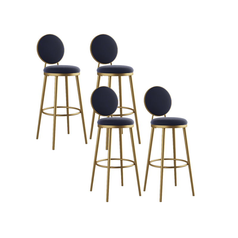 Nordic Design Upholstered Bar Stools for Home Luxury Low Back Round Stools