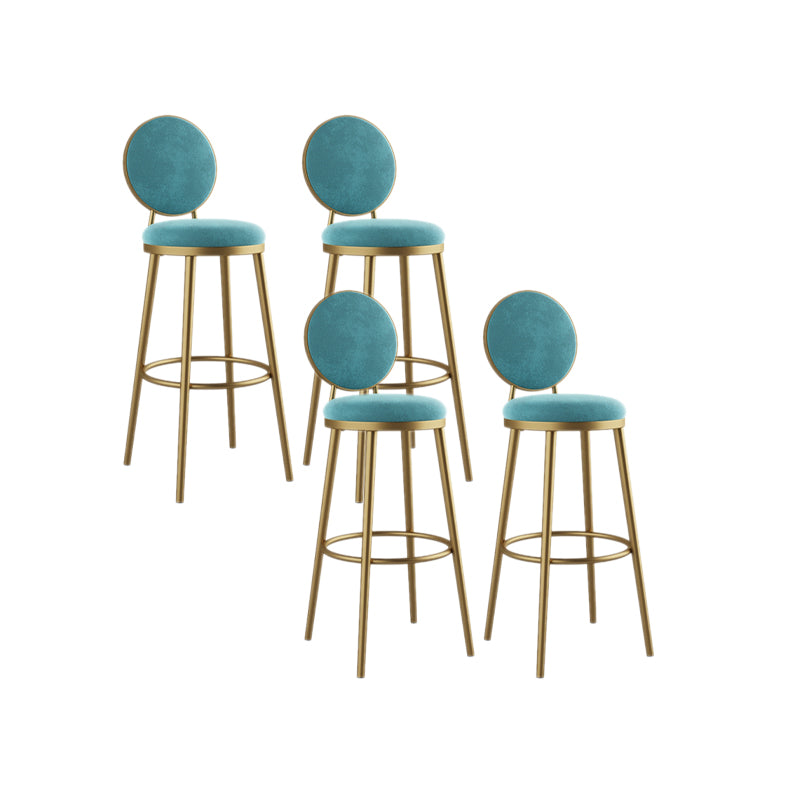Nordic Design Upholstered Bar Stools for Home Luxury Low Back Round Stools