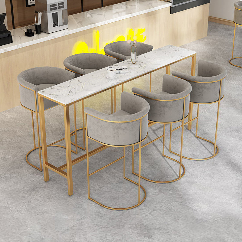 Nordic Design Upholstered Bar Stools for Home Use Luxury Low Back Round Stools