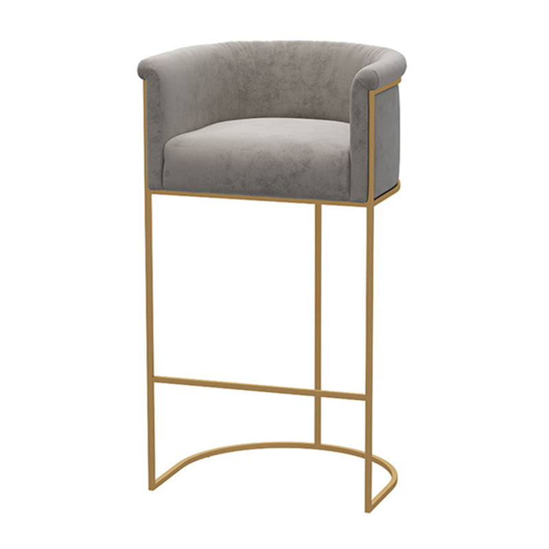 Nordic Design Upholstered Bar Stools for Home Use Luxury Low Back Round Stools