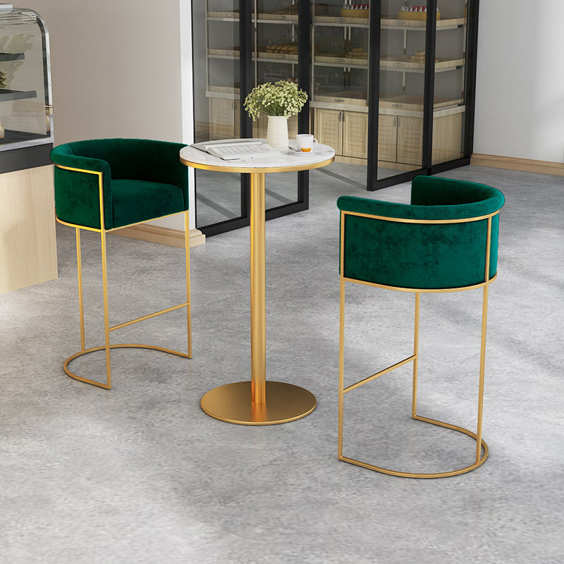 Nordic Design Upholstered Bar Stools for Home Use Luxury Low Back Round Stools