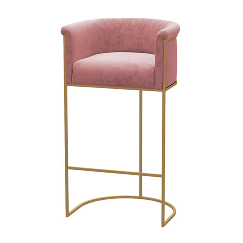 Nordic Design Upholstered Bar Stools for Home Use Luxury Low Back Round Stools