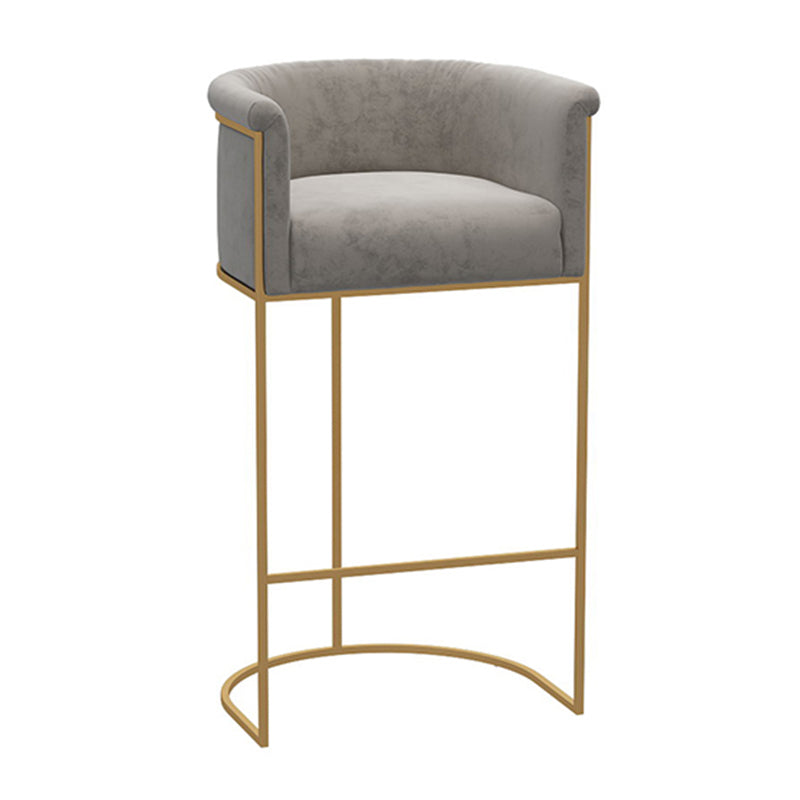 Nordic Design Upholstered Bar Stools for Home Use Luxury Low Back Round Stools