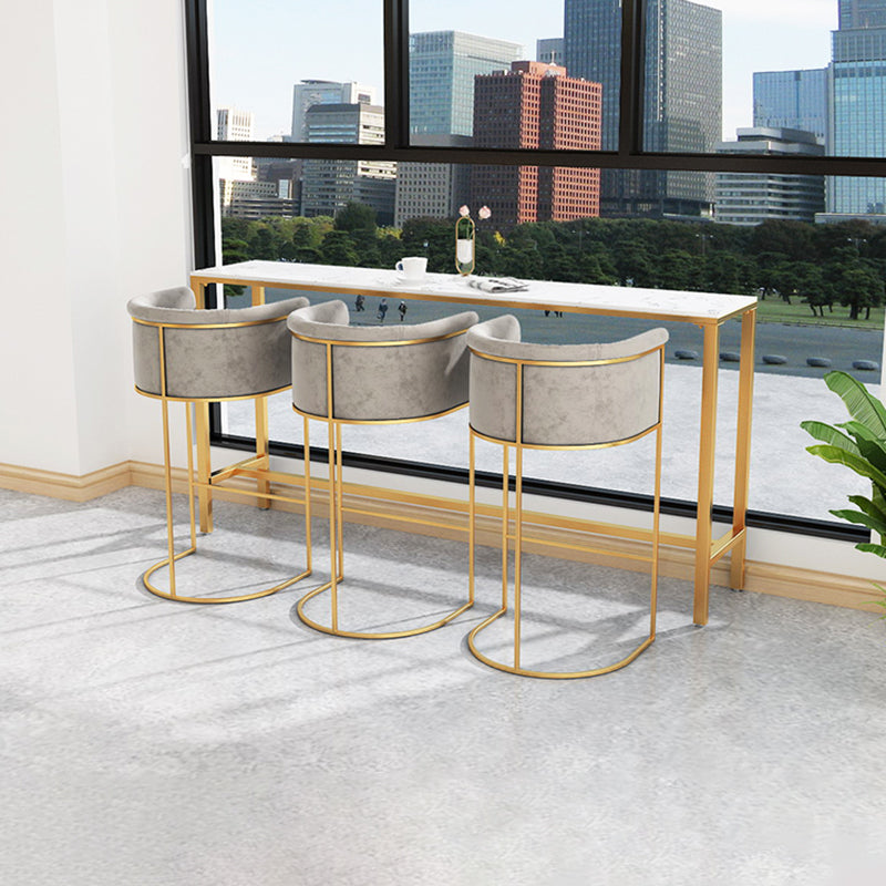 Nordic Design Upholstered Bar Stools for Home Use Luxury Low Back Round Stools