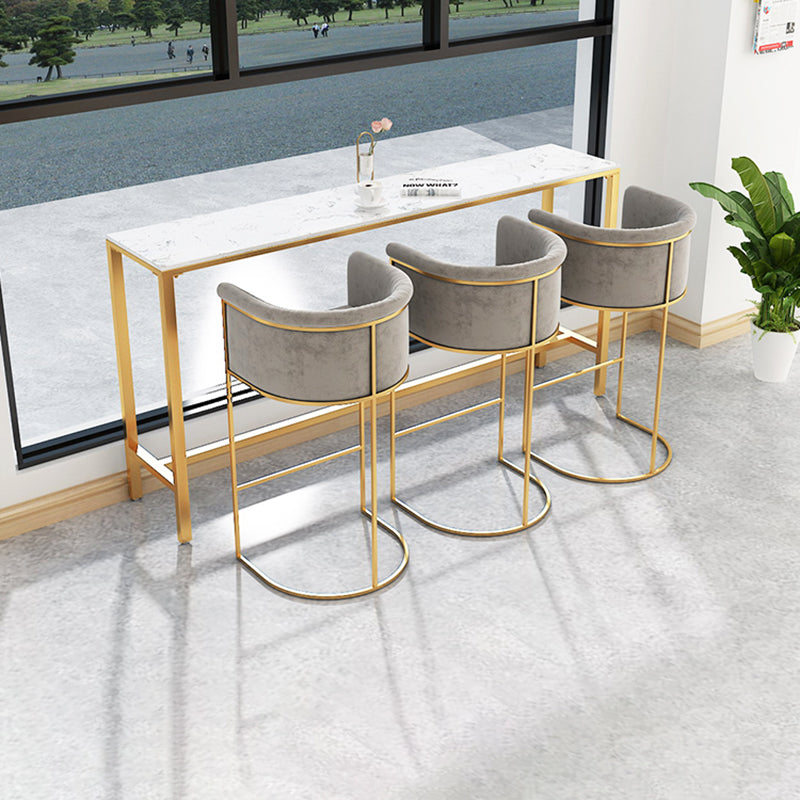 Nordic Design Upholstered Bar Stools for Home Use Luxury Low Back Round Stools