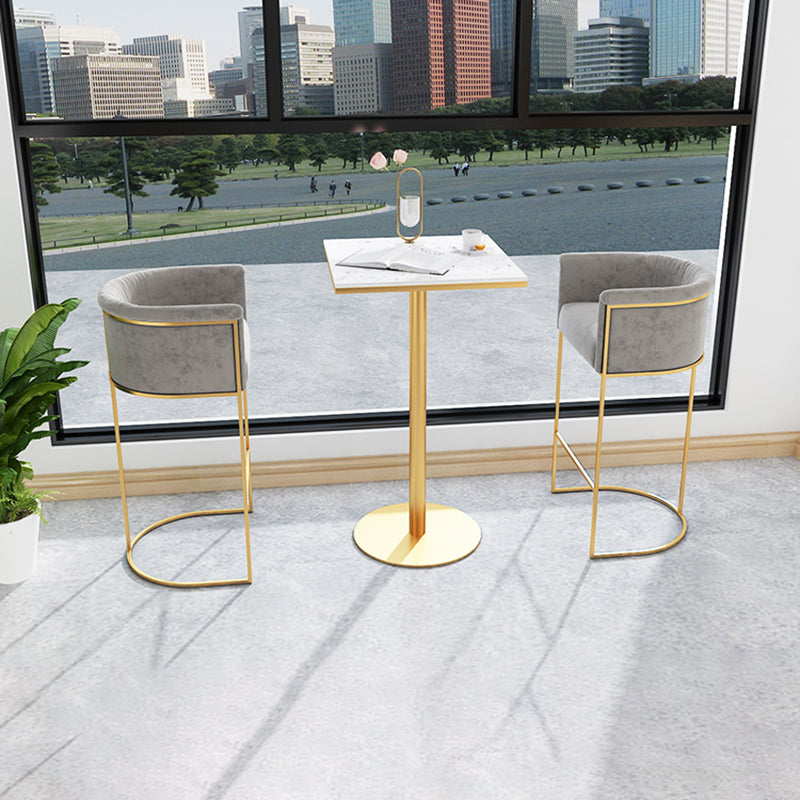 Nordic Design Upholstered Bar Stools for Home Use Luxury Low Back Round Stools