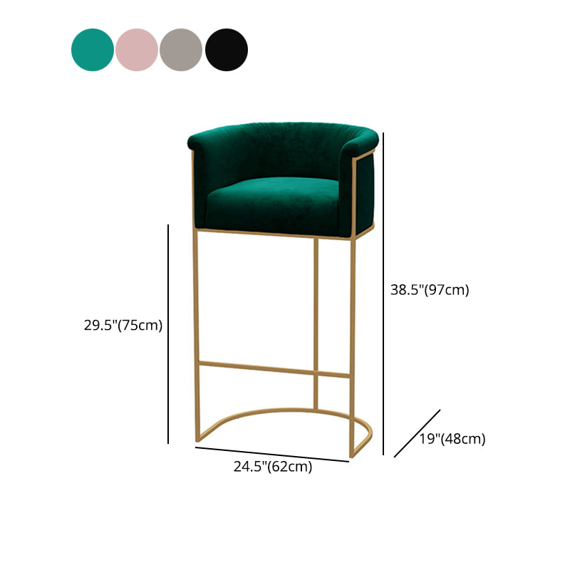 Nordic Design Upholstered Bar Stools for Home Use Luxury Low Back Round Stools