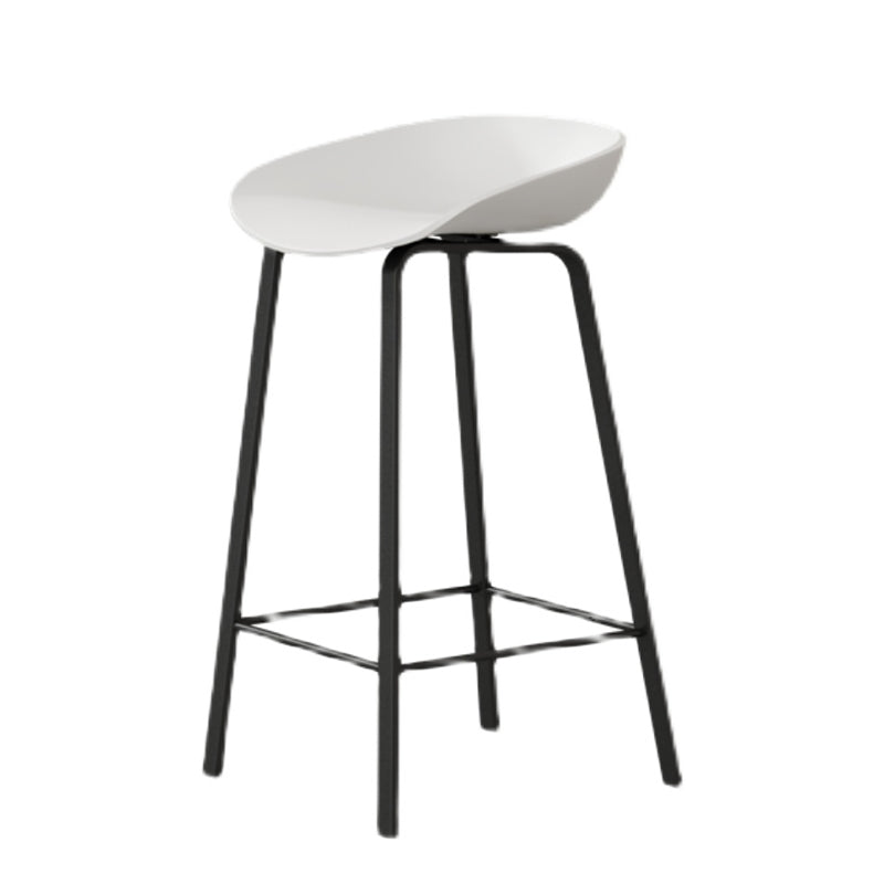 Nordic Design Bucket Low Back Stools for Home Plastic Counter Stool with Metal Legs
