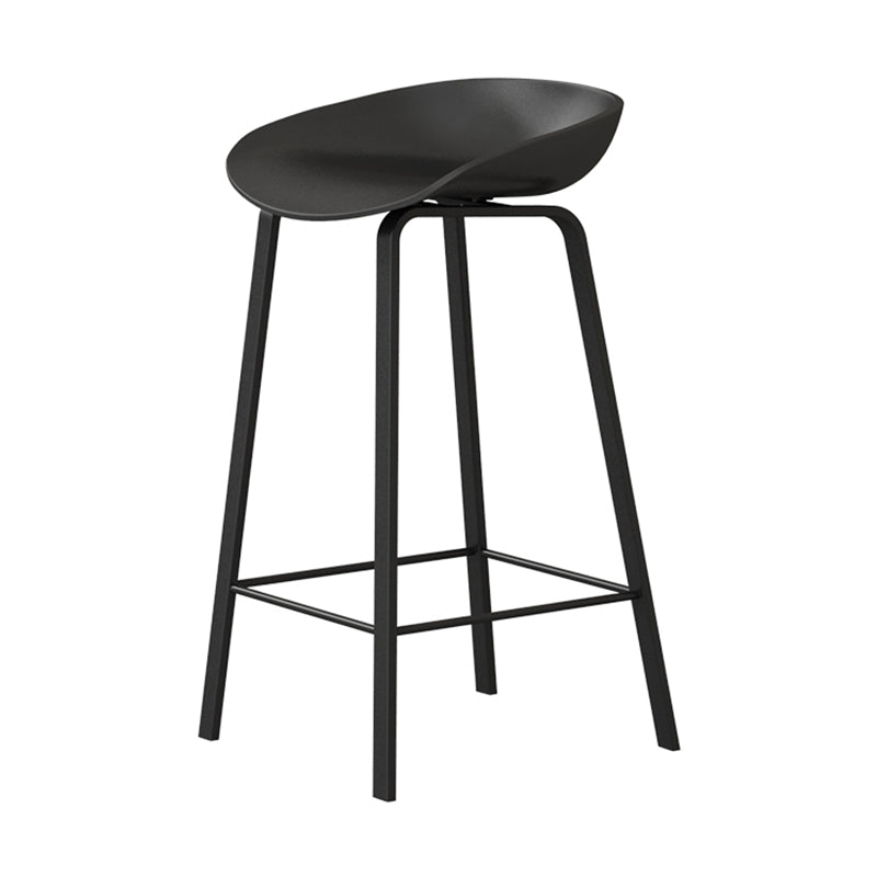 Nordic Design Bucket Low Back Stools for Home Plastic Counter Stool with Metal Legs