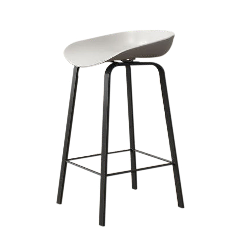 Nordic Design Bucket Low Back Stools for Home Plastic Counter Stool with Metal Legs