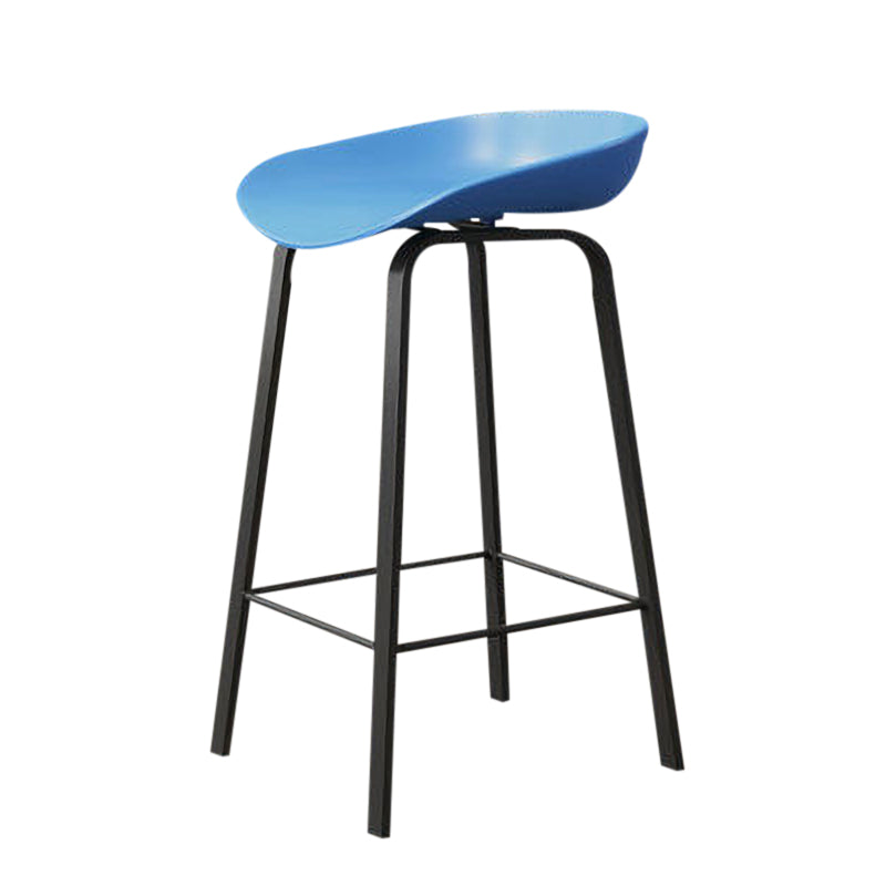 Nordic Design Bucket Low Back Stools for Home Plastic Counter Stool with Metal Legs