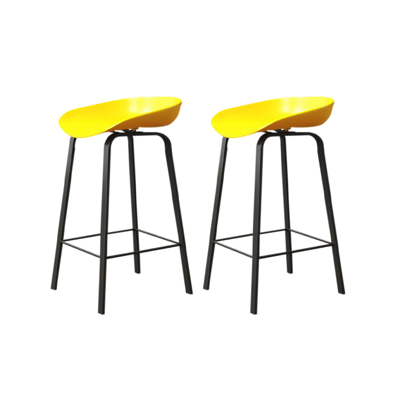 Nordic Design Bucket Low Back Stools for Home Plastic Counter Stool with Metal Legs