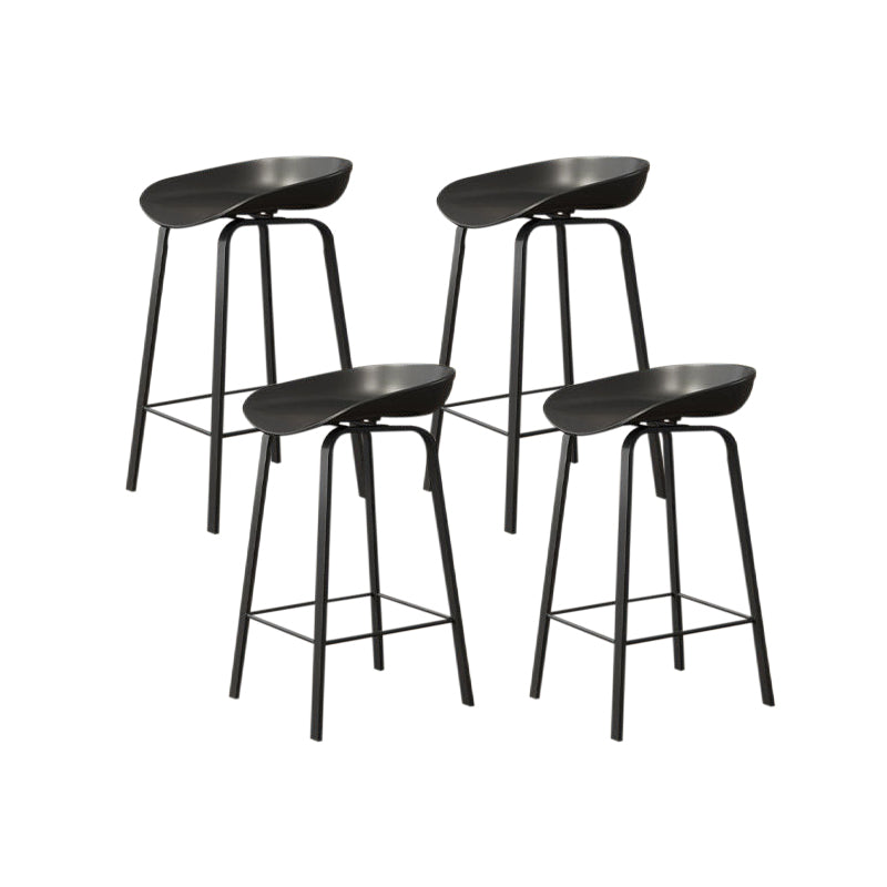 Nordic Design Bucket Low Back Stools for Home Plastic Counter Stool with Metal Legs