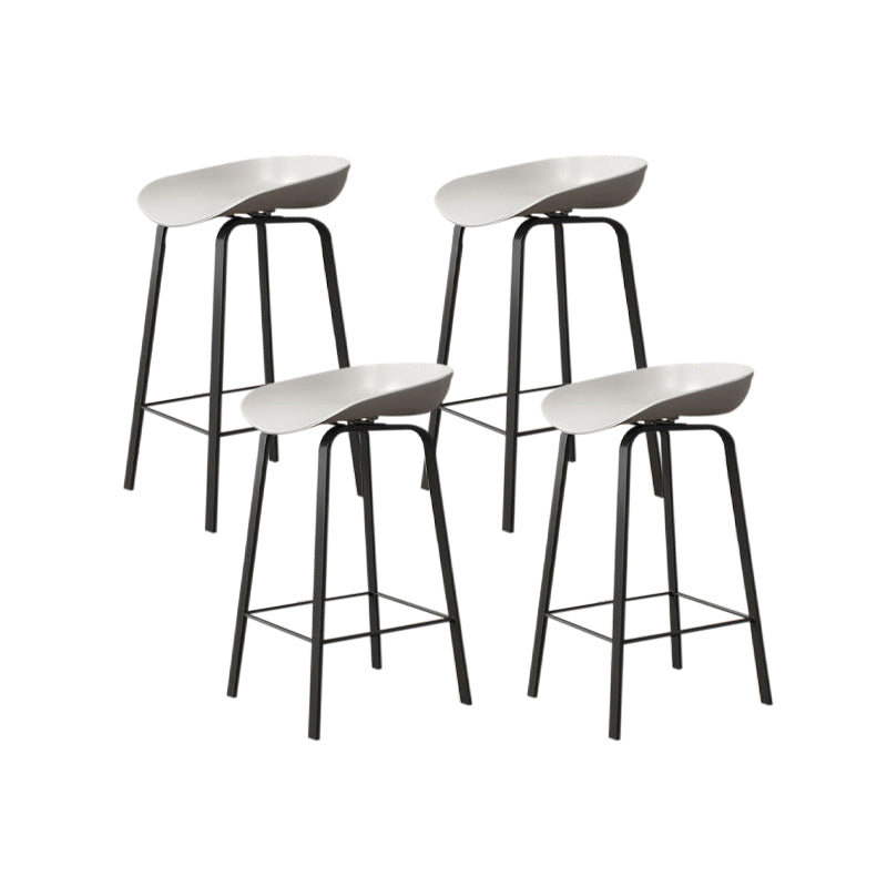 Nordic Design Bucket Low Back Stools for Home Plastic Counter Stool with Metal Legs