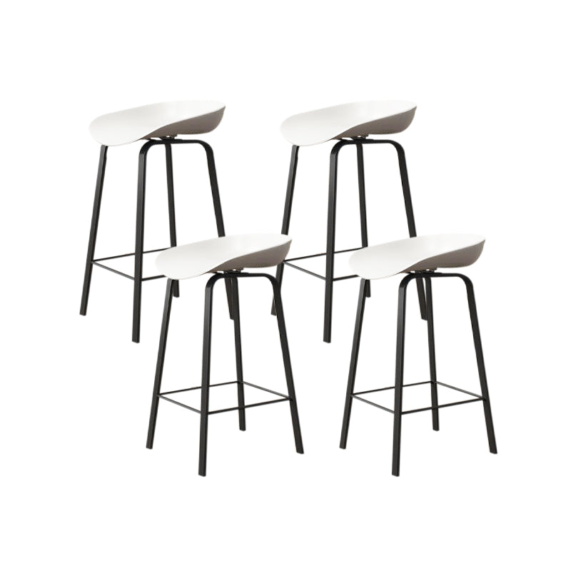 Nordic Design Bucket Low Back Stools for Home Plastic Counter Stool with Metal Legs