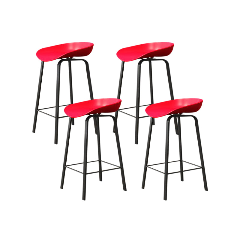 Nordic Design Bucket Low Back Stools for Home Plastic Counter Stool with Metal Legs