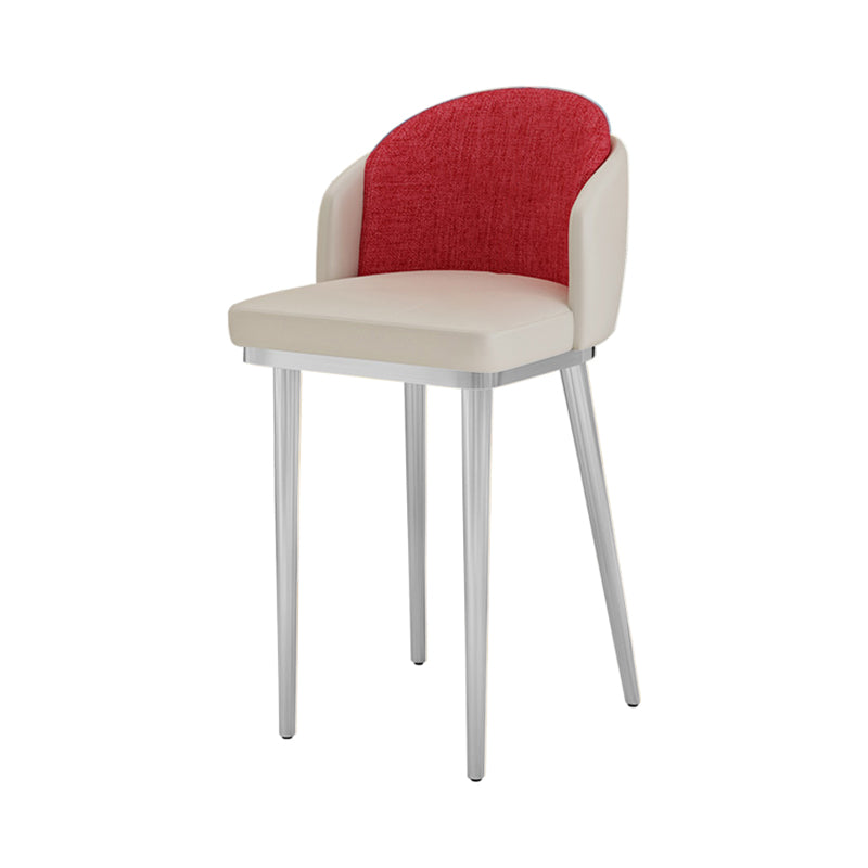 Nordic Design Upholstered Bar Stools for Home Armless Low Back Stools with Cushion