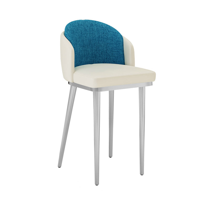 Nordic Design Upholstered Bar Stools for Home Armless Low Back Stools with Cushion