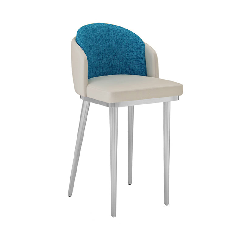 Nordic Design Upholstered Bar Stools for Home Armless Low Back Stools with Cushion