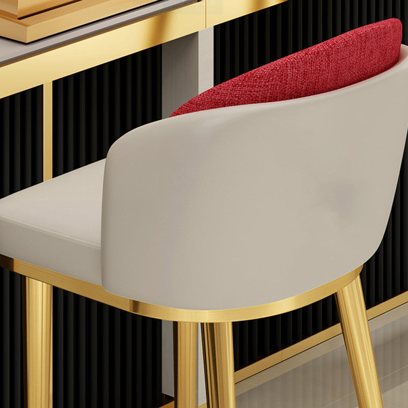 Nordic Design Upholstered Bar Stools for Home Armless Low Back Stools with Cushion