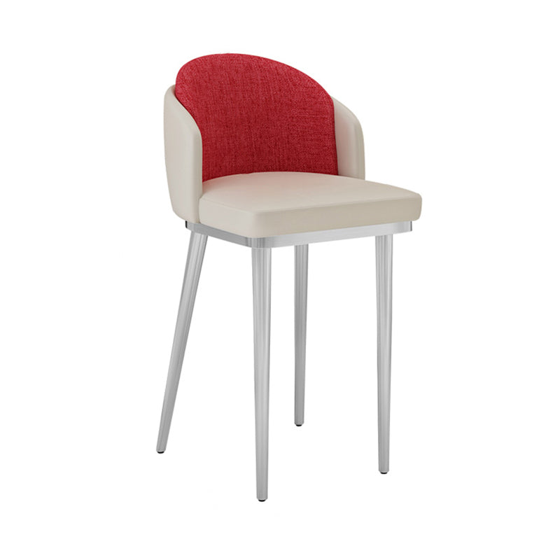 Nordic Design Upholstered Bar Stools for Home Armless Low Back Stools with Cushion