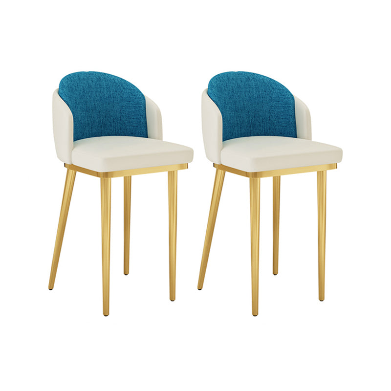 Nordic Design Upholstered Bar Stools for Home Armless Low Back Stools with Cushion