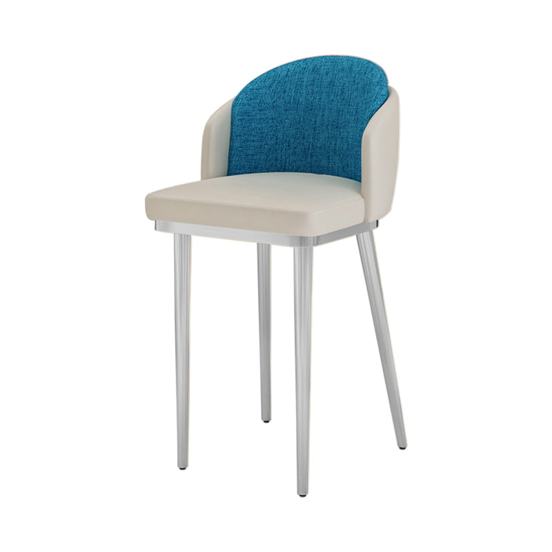 Nordic Design Upholstered Bar Stools for Home Armless Low Back Stools with Cushion